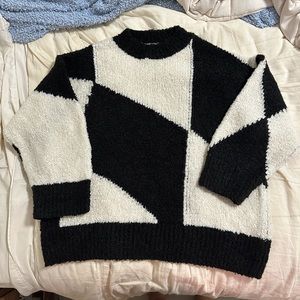 topshop oversized black and white sweater